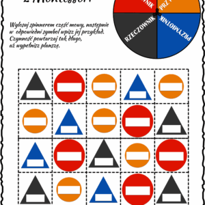 Części mowy Montessori – spinner