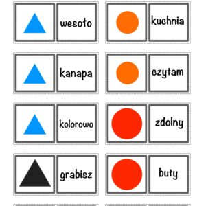 Części mowy – domino Montessori
