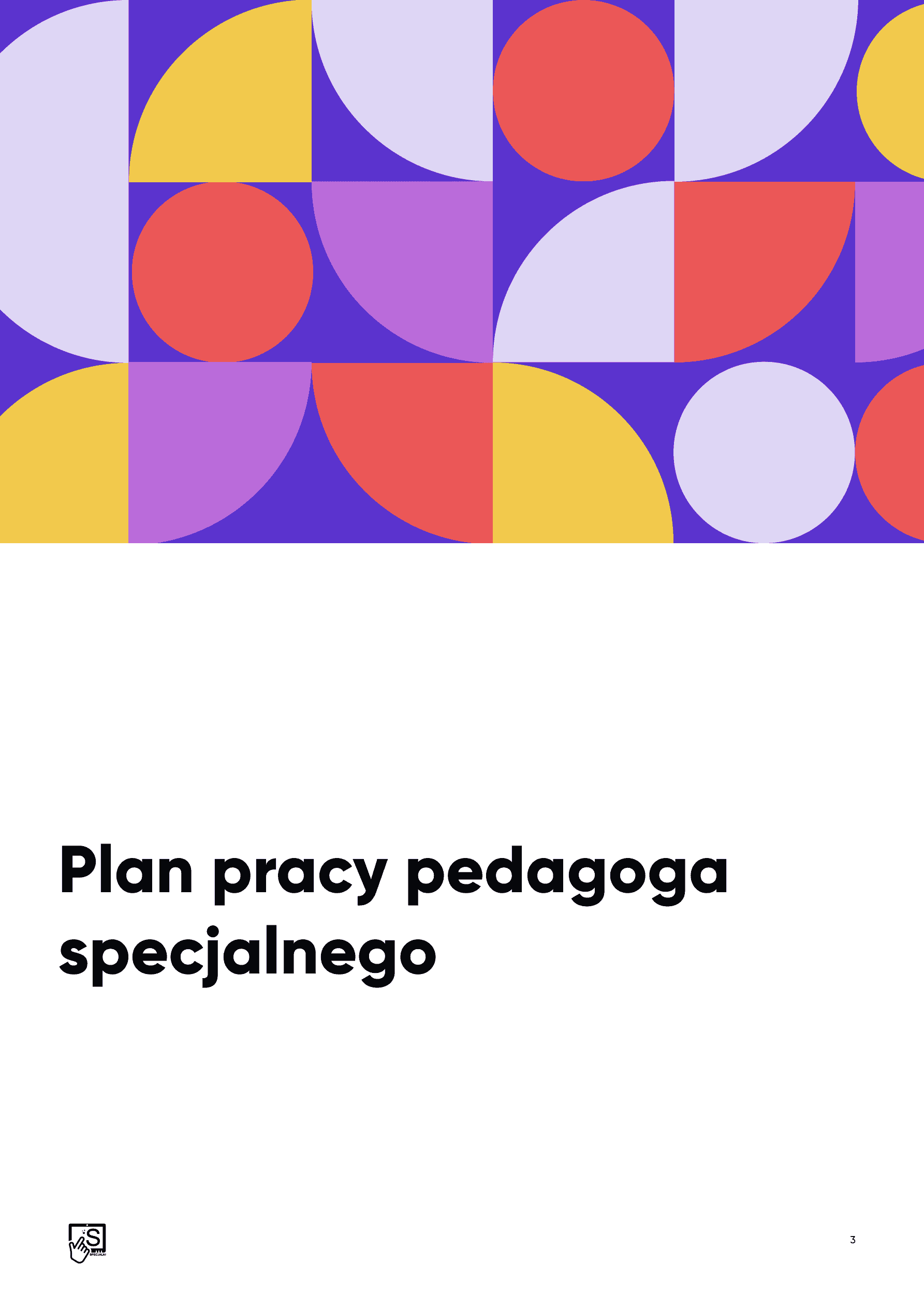 Plan pracy pedagoga specjalnego Plan pracy pedagoga specjalnego