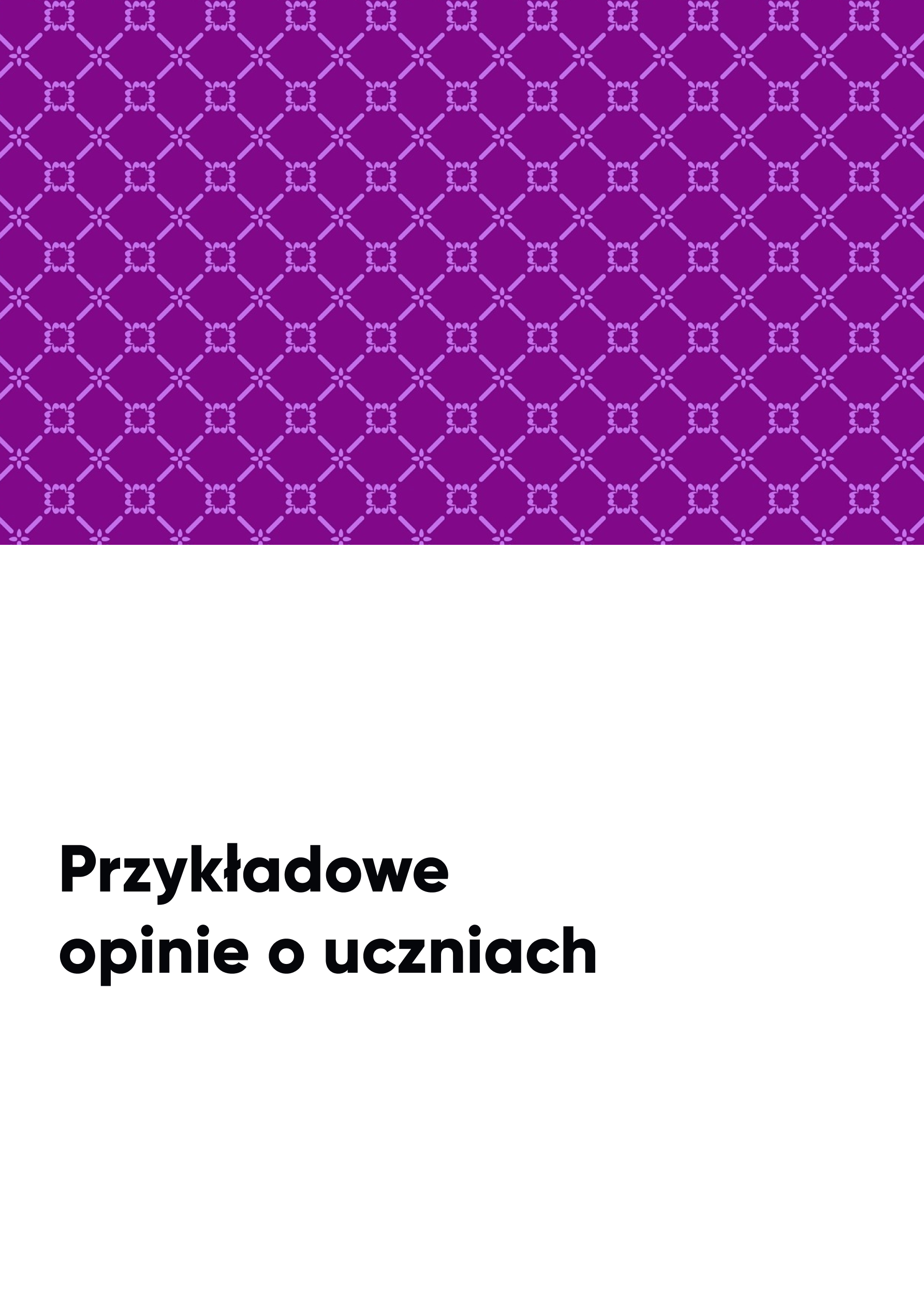 Opinie o uczniach Opinie o uczniach