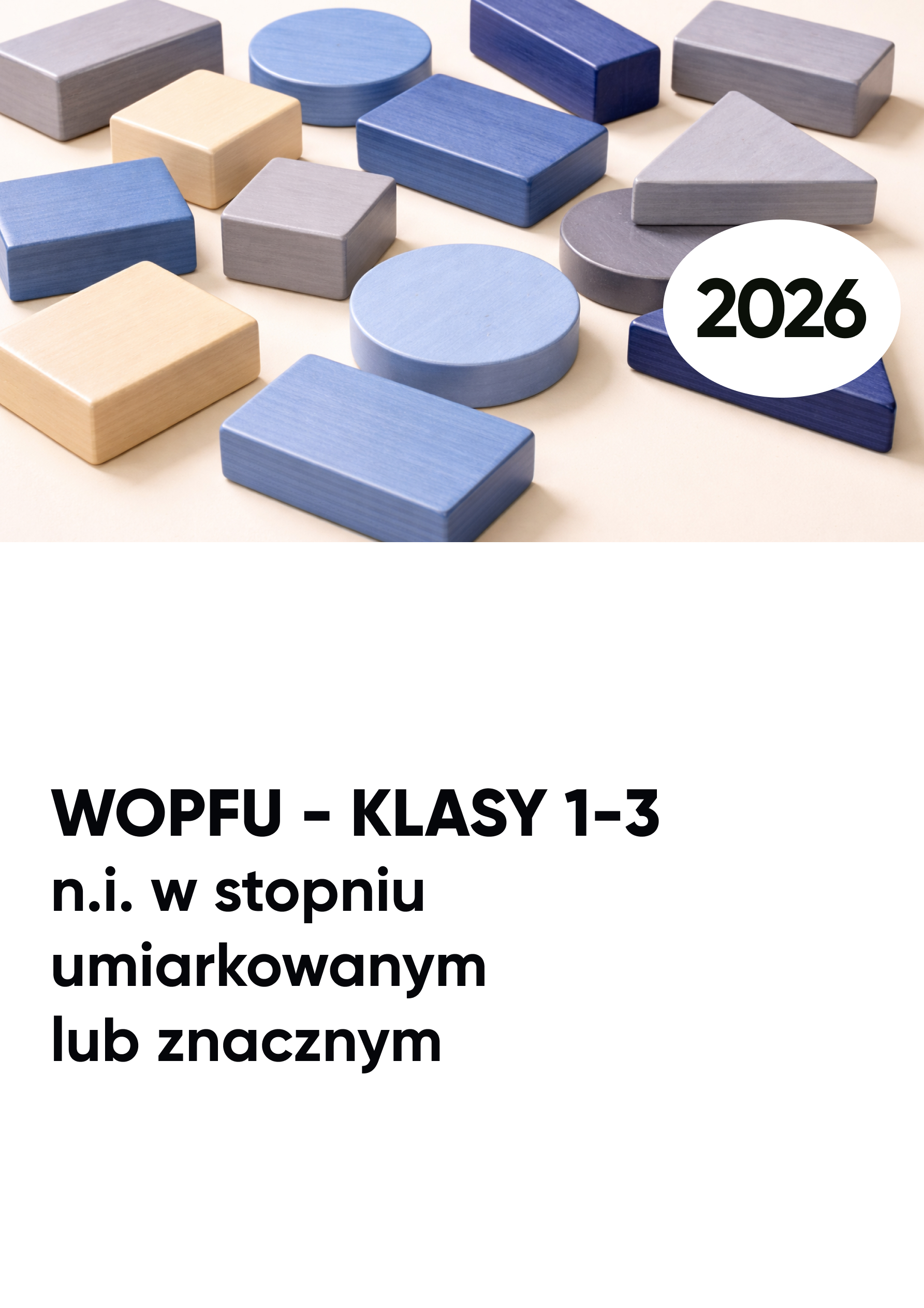 WOPFU n.i. w stopniu umiarkowanym lub znacznym. KLASY 1-3 WOPFU n.i. w stopniu umiarkowanym lub znacznym. KLASY 1-3