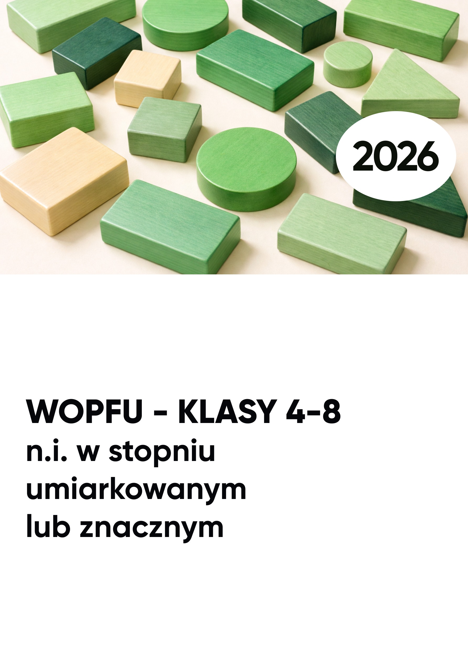 WOPFU n.i. w stopniu umiarkowanym lub znacznym. KLASY 4-8 WOPFU n.i. w stopniu umiarkowanym lub znacznym. KLASY 4-8